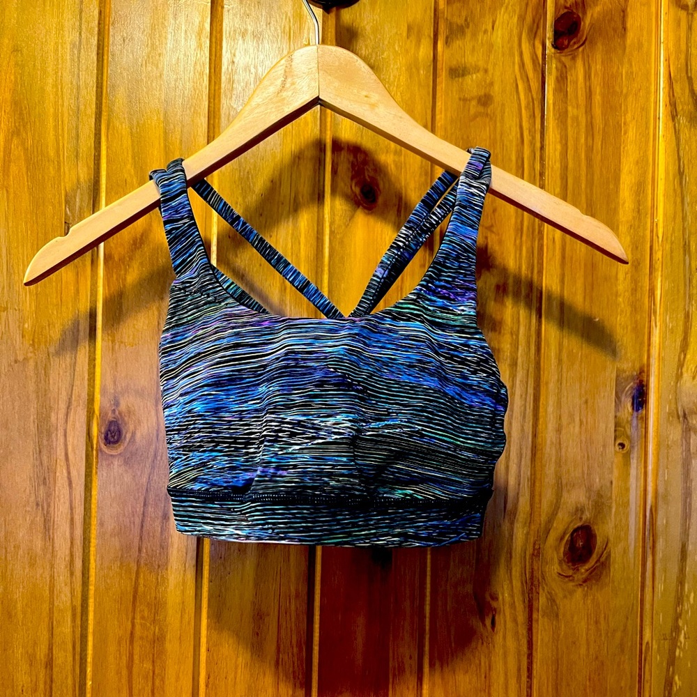 Womens lululemon energy bra size 4 multi color blue